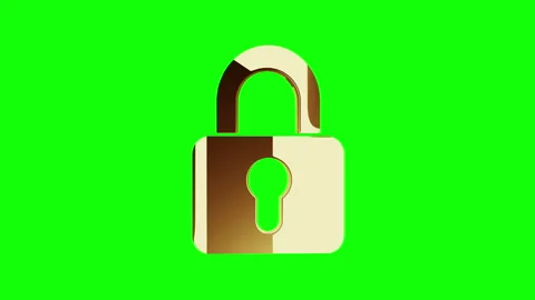 Padlock cyber security symbol isolated looped rotation Stock Footage 336437842