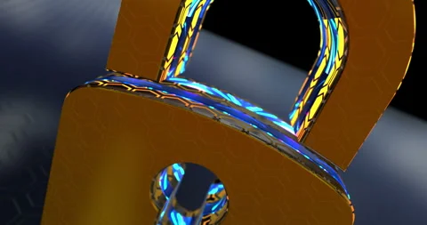 Padlock cybersecurity 3d symbol spectacular Stock Footage 340321649