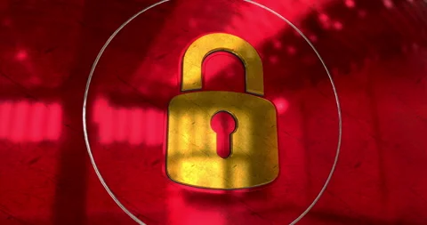 Padlock cybersecurity symbol 3d metal style animation Stock Footage 340526839