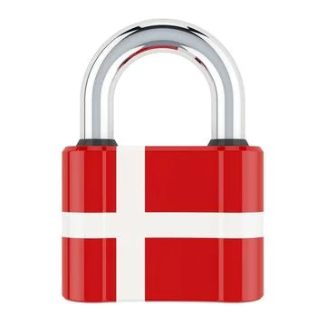 Padlock with Danish flag, 3D rendering Padlock with Danish flag, 3D render... Stock Photos