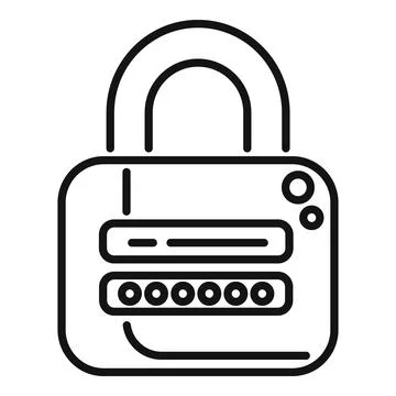 Padlock data access icon outline vector. Private use business Illustrazione stock