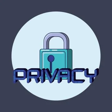 Padlock data privacy icon Stock Illustration