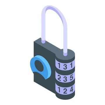 Padlock data privacy icon isometric vector. Law legal Stock Illustration