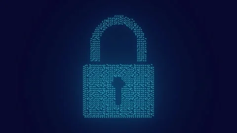 Padlock data Security authentication cyber security concept animation Video stock 241073489