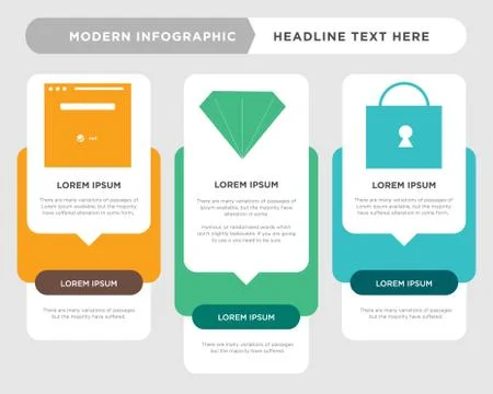 Padlock, Diamond, Browser infographic Stock Illustration