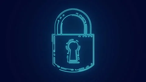 Padlock digital security animation Stock Footage 241162942