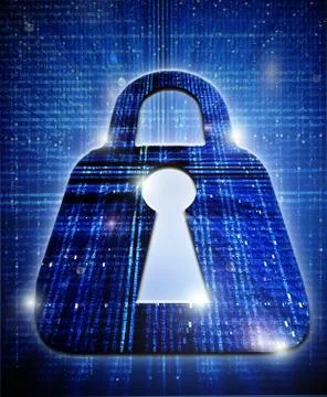 Padlock digtal security concept iluustration Stock Illustration