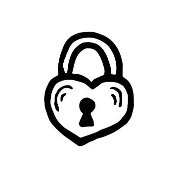 Padlock doodle style vector illustration isolated on white background Stock Illustration
