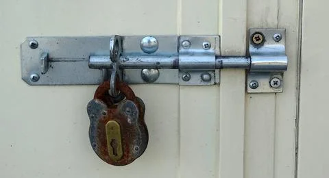 Padlock On Door Bolt Lock Stock Photos