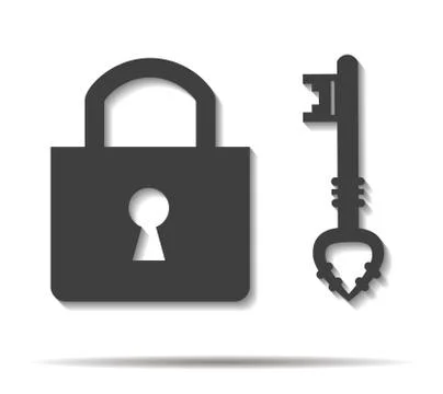 Padlock double shadow icon vector イラスト素材
