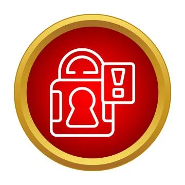Padlock with exclamation mark showing security warning イラスト素材