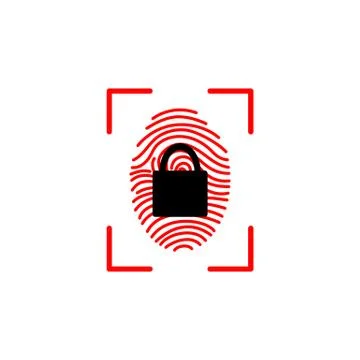 Padlock on finger prints Stock Illustration