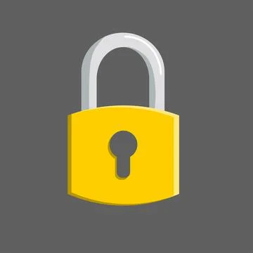 Padlock flat icon isolated on white background. Stock Illustration