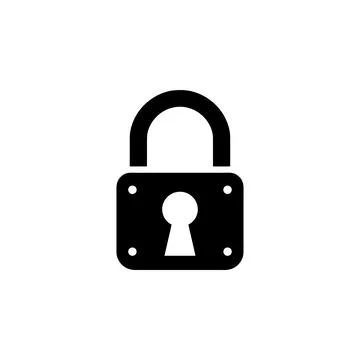 Padlock Flat Vector Icon Stock Illustration