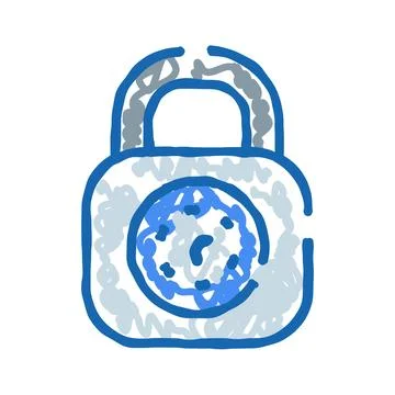 Padlock global security concept protecting information worldwide Stock Illustration