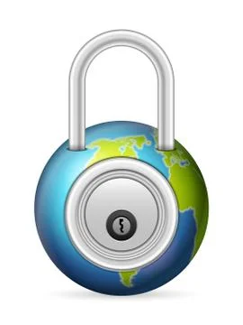 Padlock globe Illustrazione stock