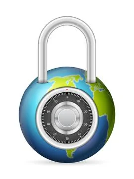 Padlock globe Stock-Illustration