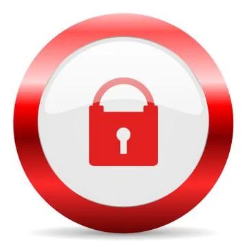 Padlock glossy web icon Stock Illustration