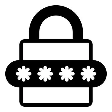 Padlock glyph icon vector illustration isolated on white background Stock Illustration