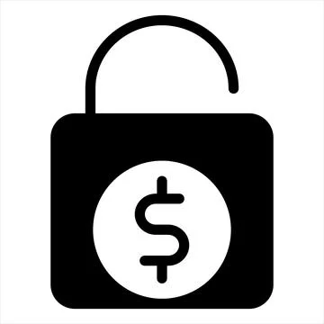 Padlock glyph icon vector illustration isolated on white background Stock Illustration