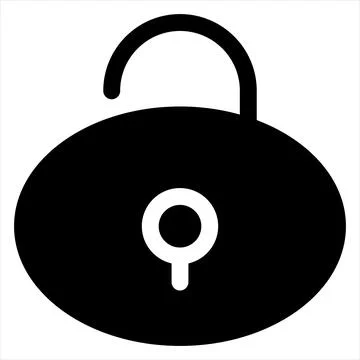 Padlock glyph icon vector illustration isolated on white background Stock Illustration