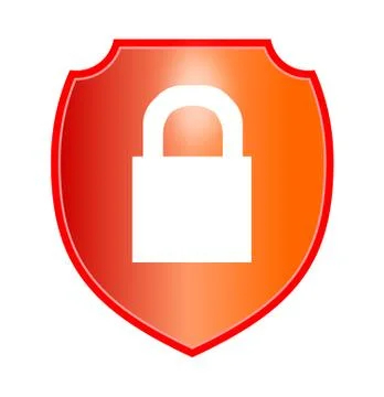 Padlock in green shield Stock Illustration