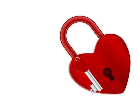 Padlock heart and key Stock Illustration