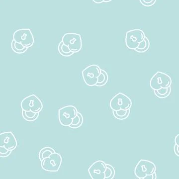 Padlock in heart form line vector seamless pattern イラスト素材