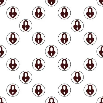 Padlock with Heart vector seamless pattern for expressing love and joy Stock Illustration