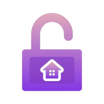 Padlock home logo element design template icon Stock Illustration
