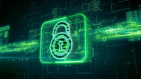 Padlock icon on abstract green background Stock Footage 72686104