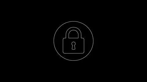 Padlock icon animating on black background Stock-Footage 346885914