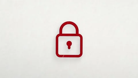 Padlock icon with color drawing effect. Doodle animation. 4K Video stock 185590520
