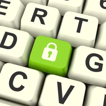 Padlock icon computer key showing safety security and protection Stock Illustration