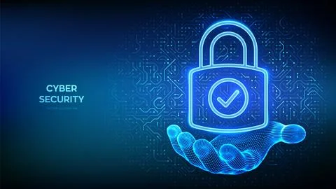 Padlock icon. Cybersecurity. Data protection. Padlock with Check mark icon .. Stockillustratie