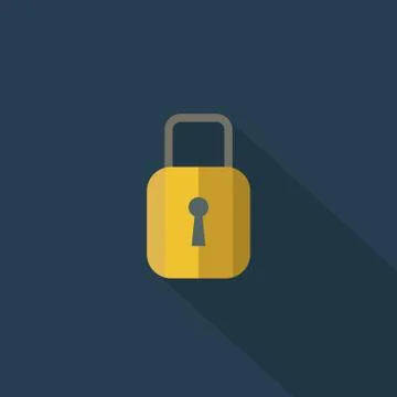 Padlock icon , Flat design style, vector illustration. long shadow icon. Stock Illustration