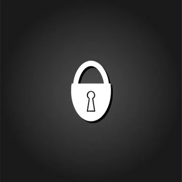 Padlock icon flat. Stock Illustration