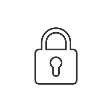 Padlock icon in flat style. Lock vector illustration on white isolated backgr Stock Illustration