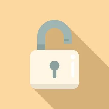 Padlock icon flat vector. Digital interface 库存插图