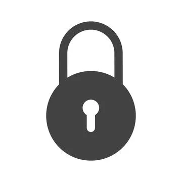 Padlock icon flat vector on white background Stockillustratie