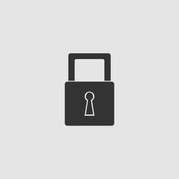 Padlock icon icon flat. Stock Illustration