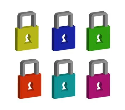 Padlock icon illustrated in vector on white background Stock Illustration