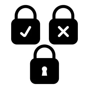Padlock Icon Illustration with Three Variations Stock Illustration