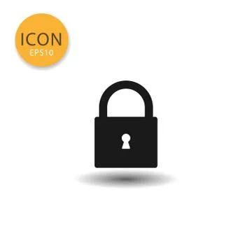 Padlock icon isolated flat style. イラスト素材