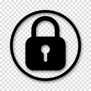 Padlock icon isolated on transparent background. Symbol sign lock. Vector ill Stock Illustration
