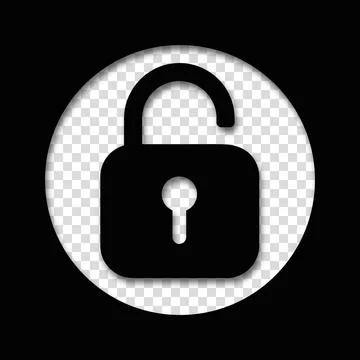 Padlock icon isolated on transparent background. Symbol sign unlock. Vector.. Stock Illustration