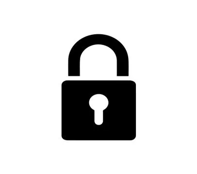 Padlock icon isolated on white background Ilustração Stock