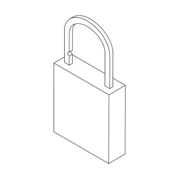 Padlock icon, isometric 3d style 스톡 일러스트