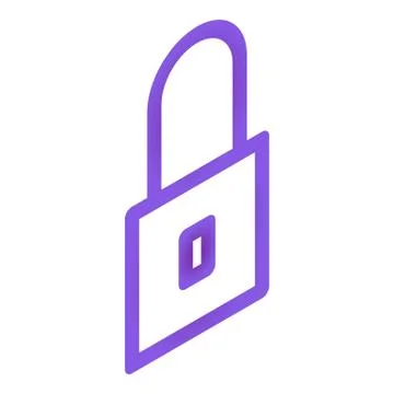 Padlock icon, isometric style 스톡 일러스트