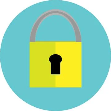Padlock icon label Illustrazione stock